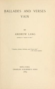     Ballads And Verses Vain